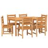 vidaXL Juego de comedor de jard&iacute;n 7 piezas madera maciza de teca
