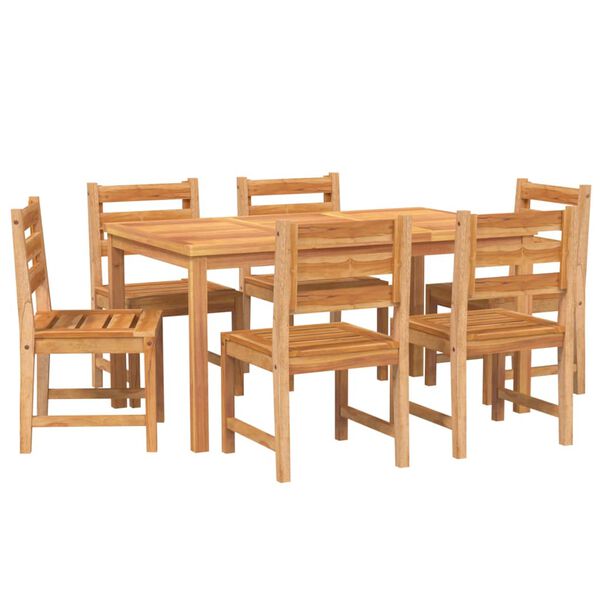 vidaXL Juego de comedor de jard&iacute;n 7 piezas madera maciza de teca