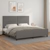 vidaXL Estructura de cama sin colchón cuero sintético gris 200x200 cm