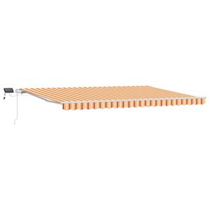vidaXL Toldo retr&aacute;ctil Amarillo y Naranja 500 x 300 cm Tela y Aluminio