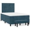 vidaXL Cama box spring con colch&oacute;n terciopelo azul oscuro 120x200 cm
