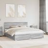 vidaXL Estructura de cama con cabecera Gris Sonoma 200 x 200 cm