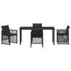 vidaXL Conjunto de Comedor de Jard&iacute;n 5 pcs Negro rat&aacute;n sint&eacute;tico