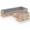 vidaXL Juego de muebles de jard&iacute;n 9 pzas y cojines madera maciza pino