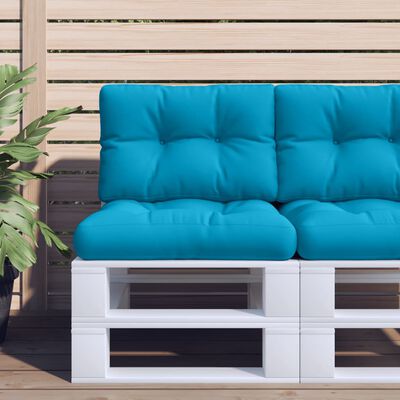 vidaXL Cojín para sofá de palets de tela azul 60x40x12 cm