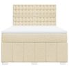 vidaXL Cama box spring con colch&oacute;n tela color crema 140x190 cm