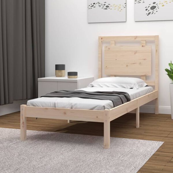 vidaXL Estructura de cama madera maciza 75x190 cm