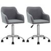 vidaXL Sillas de comedor giratorias 2 unidades tela gris claro