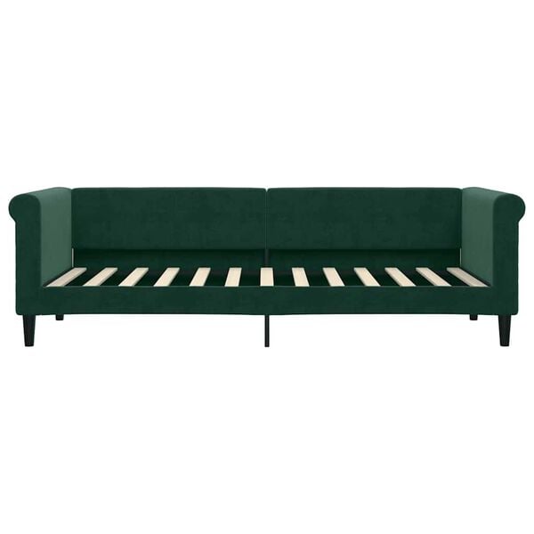 vidaXL Sof&aacute; cama sin colch&oacute;n terciopelo verde oscuro 80x200 cm