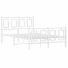 vidaXL Estructura cama sin colch&oacute;n con estribo metal blanco 120x190 cm
