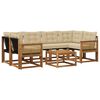 vidaXL Conjunto de sof&aacute;s de exterior con coj&iacute;n 7 pcs Natural y Beige