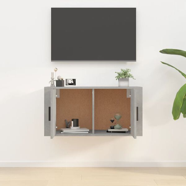 vidaXL Mueble para TV de pared gris hormig&oacute;n 80x34,5x40 cm