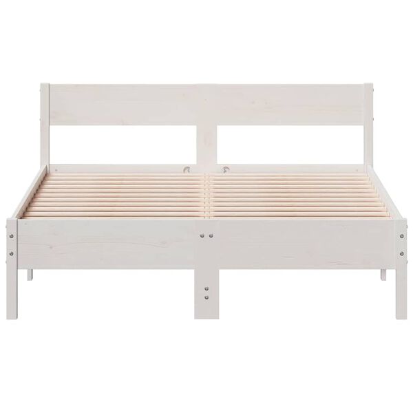 vidaXL Estructura de cama sin colch&oacute;n madera de pino blanca 150x200 cm