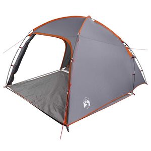 vidaXL Tienda Caba&ntilde;a Gris y naranja 370 x 230 x 185 cm tafet&aacute;n