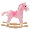 vidaXL Caballito balanc&iacute;n de peluche rosa 65x32x58 cm