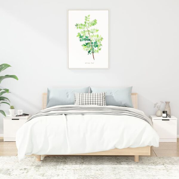 vidaXL Mesitas de noche 2 uds color blanco brillante 40x39x40 cm