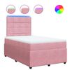 vidaXL Cama box spring con colch&oacute;n terciopelo rosa 120x200 cm