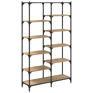vidaXL Estante de libros 9 niveles 100 x 32 x 170 cm Roble artisan