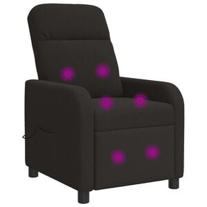 vidaXL Silla de masajes reclinable Negro Boucl&eacute;