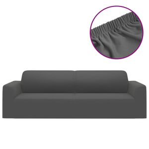 vidaXL Funda el&aacute;stica de sill&oacute;n de 3 plazas poli&eacute;ster jersey antracita