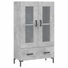 vidaXL Aparador alto madera de ingenier&iacute;a gris hormig&oacute;n 69,5x31x115 cm
