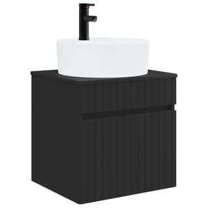 vidaXL Vanidad de lavabo montada en la pared Negro 49 x 44,5 x 65 cm