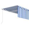 vidaXL Toldo retr&aacute;ctil manual con persiana azul y blanco 5x3 m