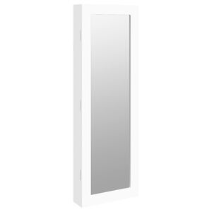 vidaXL Espejo con joyero de pared blanco 30x8,5x90 cm