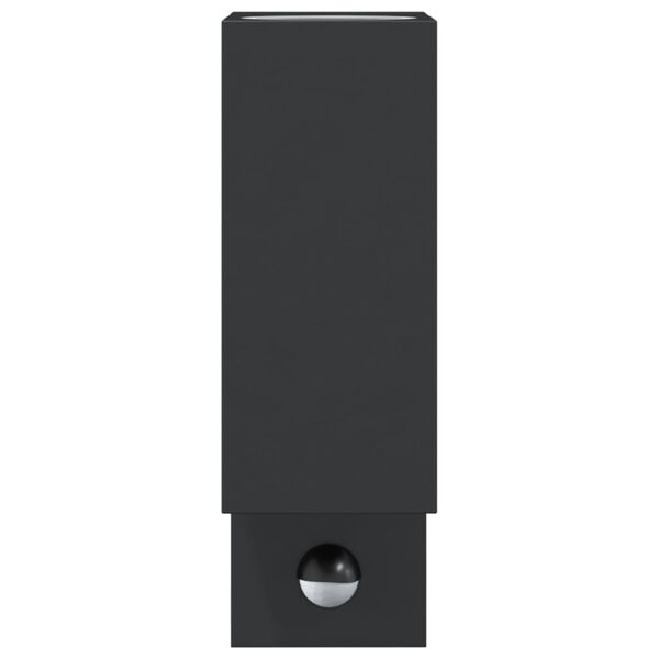 vidaXL Lámparas de pared de exterior con sensor 2 uds aluminio negro