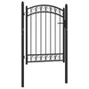 vidaXL Puerta de valla EMMEN con arco superior de acero, 100x98,5 cm, negro