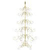 vidaXL &Aacute;rbol de Navidad de metal con soporte Dorado 150 cm