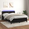 vidaXL Cama box spring colch&oacute;n y LED terciopelo negro 140x190 cm