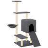 vidaXL Rascador para gatos con postes de sisal gris oscuro 130,5 cm
