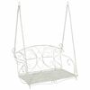 vidaXL Banco Columpio Acero 105,5 x 61 x 56 cm Blanco antiguo