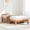 vidaXL Cama sin colch&oacute;n madera maciza pino marr&oacute;n cera 80x200 cm
