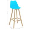 vidaXL Taburetes de cocina 2 unidades PP azul madera maciza de haya
