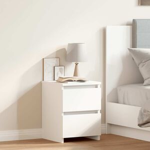 vidaXL Mesita de noche madera contrachapada blanco 30x30x40 cm
