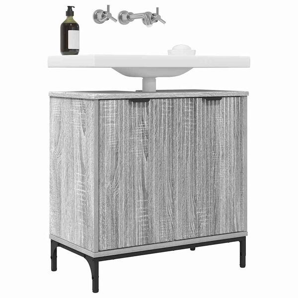 vidaXL Gabinete de Lavabo para Ba&ntilde;o Gris Sonoma 60,5 x 33,5 x 61 cm