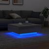 vidaXL Mesa de centro con luces LED gris Sonoma 80x80x31 cm
