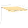 vidaXL Toldo manual retráctil con LED amarillo y blanco 300x250 cm
