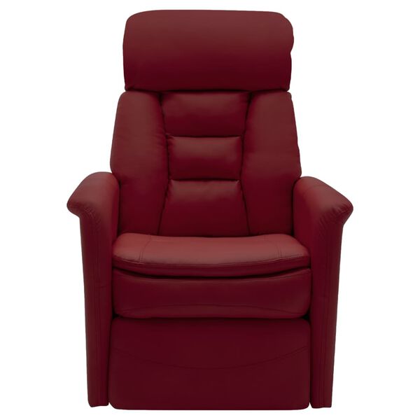 vidaXL Sill&oacute;n de masaje elevable cuero sint&eacute;tico rojo tinto