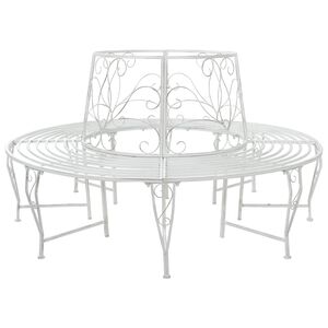 vidaXL Banco de &Aacute;rbol 8-N&uacute;mero de plazas &Oslash; 160 x 89 cm Acero