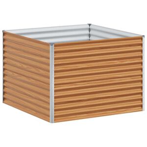 vidaXL Arriate elevado Marr&oacute;n Claro 98 x 100 x 68 cm Acero Galvanizado