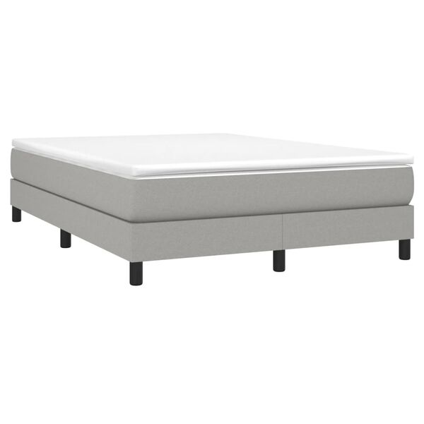 vidaXL Estructura de cama con somier tela gris claro 140x190 cm