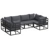 vidaXL Conjunto de sof&aacute;s de jard&iacute;n 6 uds. Negro Aluminio