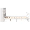vidaXL Cama con estanter&iacute;a sin colch&oacute;n madera maciza blanca 120x190 cm