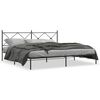 vidaXL Estructura cama sin colch&oacute;n con cabecero metal negro 200x200 cm