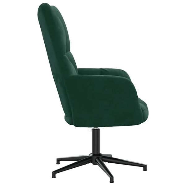 vidaXL Sill&oacute;n de relax de terciopelo verde oscuro
