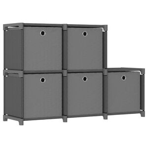 vidaXL Estanter&iacute;a de 5 cubos con cajas tela gris 103x30x72,5 cm