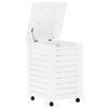 vidaXL Cesta ropa sucia con ruedas RANA madera pino blanca 45x45x64 cm